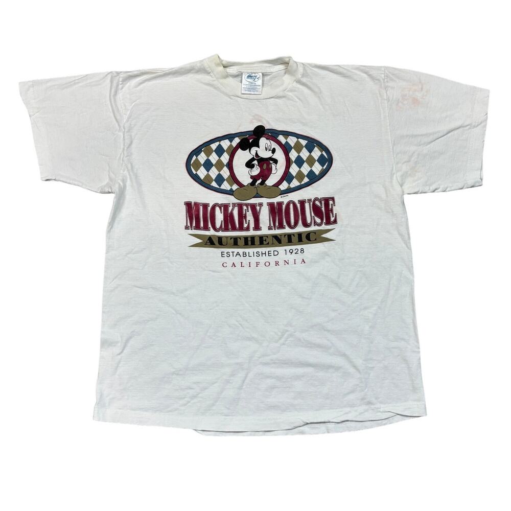 Vintage 90s Disney Mickey Mouse Authentic Retro T Shirt Men's XL